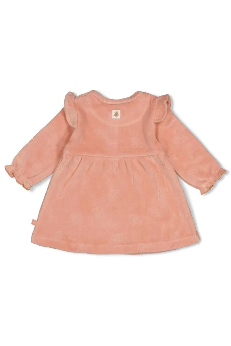 Feetje Jurk Velours Fall In Love, roze